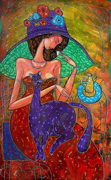 Wiktor Bezrukow - Espresso time XXL, Antiquités & Art, Art | Peinture | Moderne