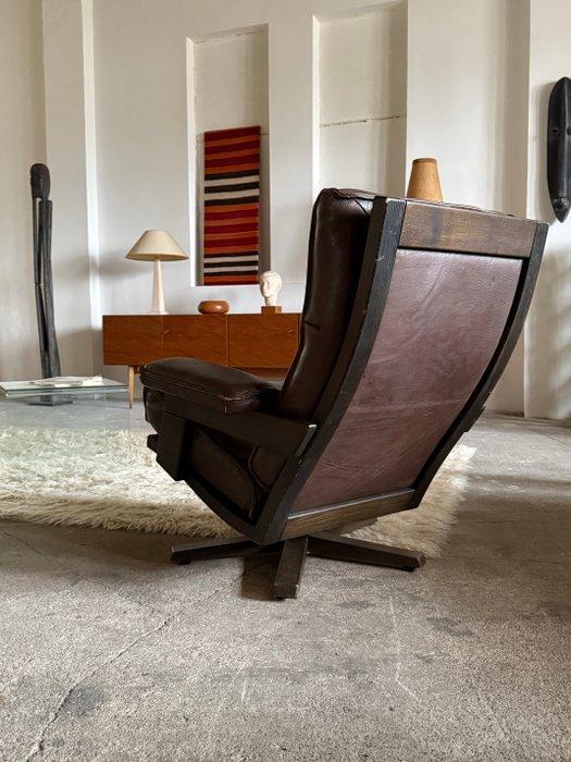 Leolux - Jan des Bouvrie - Sofa - Leder, Hout - brutalisme, Antiek en Kunst, Antiek | Meubels | Stoelen en Sofa's