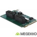 Delock 95264 Mini PCIe-converter naar 2 x SATA met RAID, Informatique & Logiciels, Cartes réseau, Verzenden