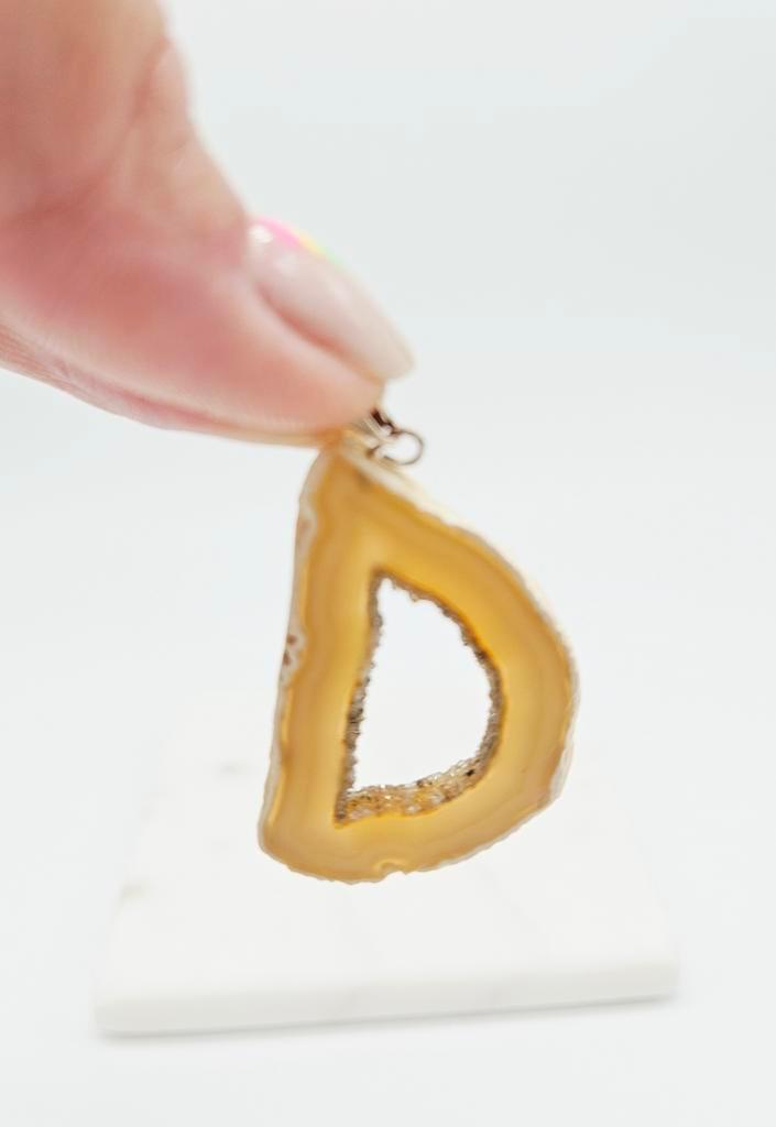 Agaat Geode Hanger met Druzy, Handtassen en Accessoires, Edelstenen, Ophalen of Verzenden