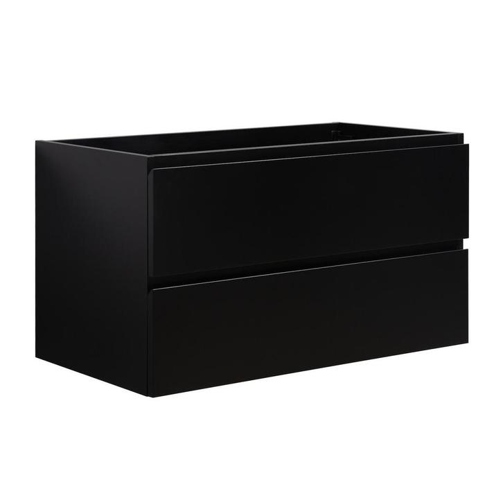 Wastafelkast Angela 90 x 48 cm Mat Zwart Wastafelmeubel, Huis en Inrichting, Badkamer | Badkamermeubels, Nieuw, Verzenden