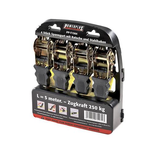 Set 4 spanbanden 5 meter x 2,5 cm. – 250 kg, Auto-onderdelen, Motor en Toebehoren, Ophalen of Verzenden