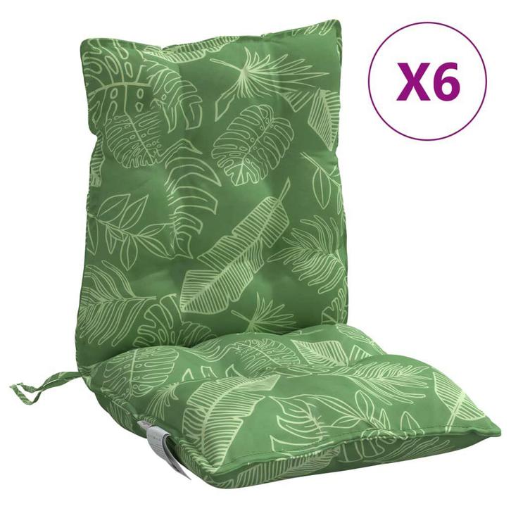 Stoelkussens 6x Bladpatroon Oxford | OP = OP 51%, Tuin en Terras, Tuinmeubel-accessoires, Nieuw, Verzenden