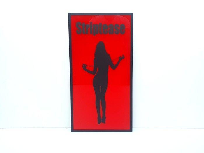 Lichtbord - Amsterdam Red-lights District , Striptease, Antiek en Kunst, Antiek | Wandborden en Tegels