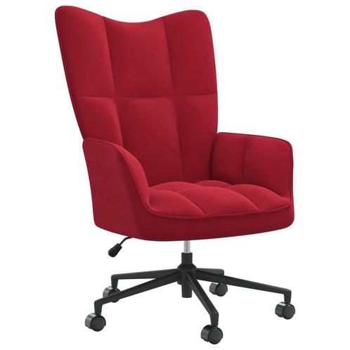 vidaXL Chaise de relaxation Rouge bordeaux Velours, Maison & Meubles, Fauteuils, Neuf, Envoi