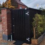 Metalen tuinhuis met oprijplaat en stellingen | Bekijk snel!