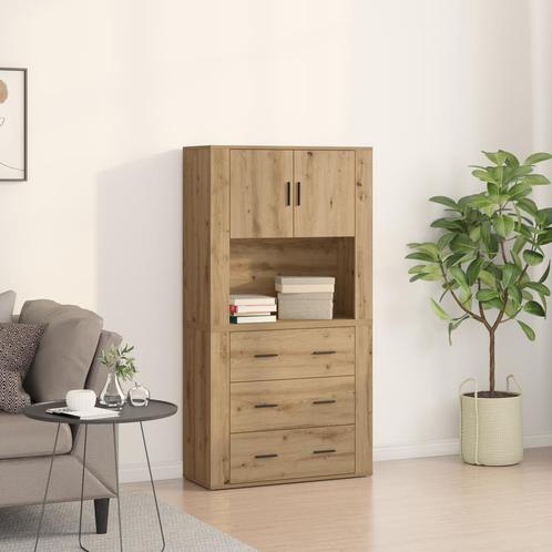 vidaXL Hoogkast Artisan Eiken 80x33x150 cm Bewerkt Hout, Maison & Meubles, Armoires | Dressoirs, Envoi