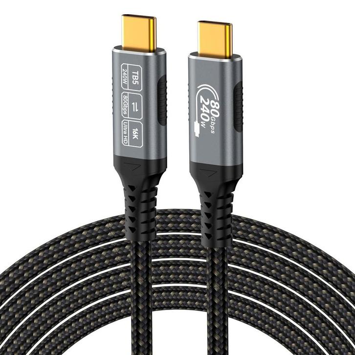 DrPhone NRG3 - Thunderbolt 5 Type-C Kabel – 80Gbps, Telecommunicatie, Mobiele telefoons | Telefoon-opladers, Nieuw, Verzenden