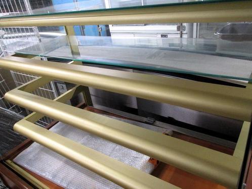 Koof met verlichting, aluminium, goudkleurig, L199,5 x D11 x, Zakelijke goederen, Kantoor en Winkelinrichting | Winkel en Inventaris