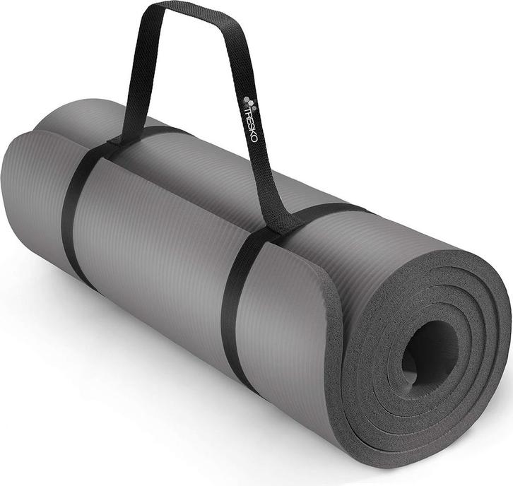 Yogamat - Fitness mat - Sportmat - Yoga mat extra dik - Grij, Huis en Inrichting, Overige Huis en Inrichting, Verzenden