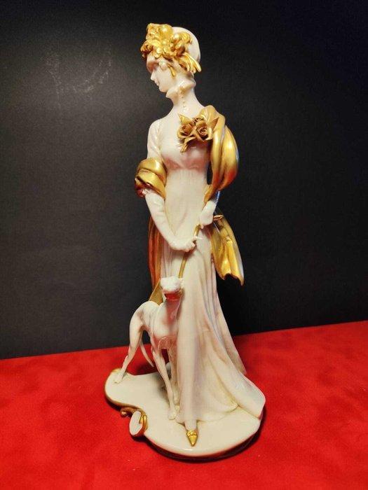 Giuseppe Cappè - Beeldje - Dama con levriero - Keramiek, Antiek en Kunst, Antiek | Glaswerk en Kristal