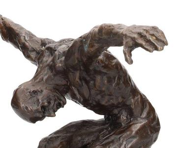 sculptuur, Abstracte man in atletische pose - 28 cm - Brons