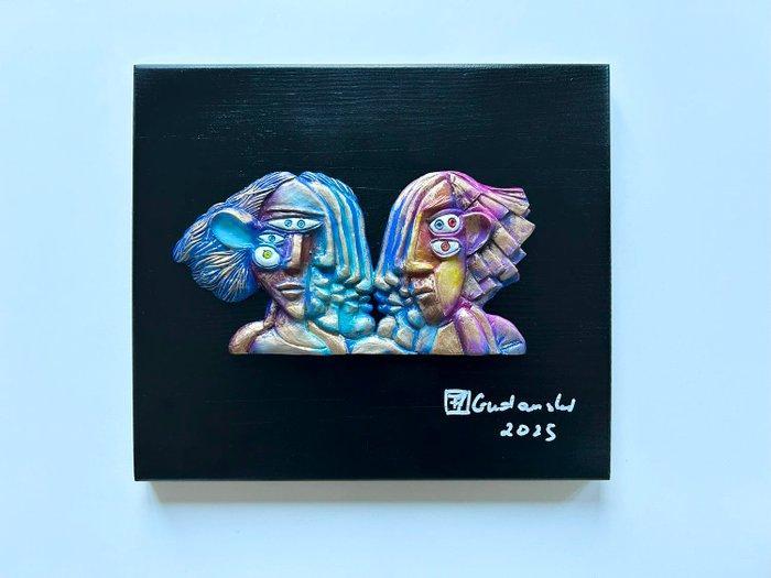 Andrzej Gudanski (1979) - Reliëf, Relief, First kiss - 28 cm, Antiek en Kunst, Kunst | Designobjecten