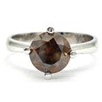 Ring - 14 karaat Witgoud - 1.82ct. tw. Bruin Diamant, Handtassen en Accessoires, Ringen, Nieuw