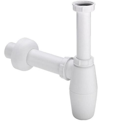 Sifon Afvoerbuis Wit Bekersifon voor Wastafel, Doe-het-zelf en Bouw, Sanitair, Nieuw, Verzenden