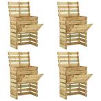 vidaXL Tuincompostbakken 4 st 80x50x100 cm geïmpregneerd, Tuin en Terras, Verzenden, Nieuw