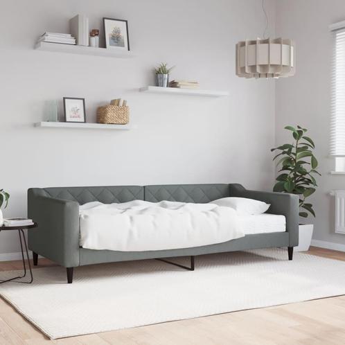 vidaXL Slaapbank met matras 90x200 cm stof donkergrijs, Huis en Inrichting, Slaapkamer | Bedden, Nieuw, Verzenden