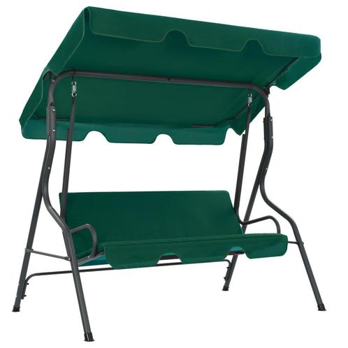 vidaXL Schommelbank 170x110x153 cm stof groen, Tuin en Terras, Overige Tuin en Terras, Nieuw, Verzenden