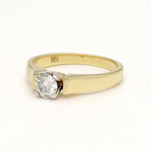 Ring - 14 karaat Geel goud - 0.47ct. tw. Diamant, Handtassen en Accessoires, Ringen