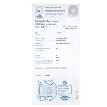 1 pcs Diamant (Naturelle) - 0.70 ct - Rond - H - SI1 -