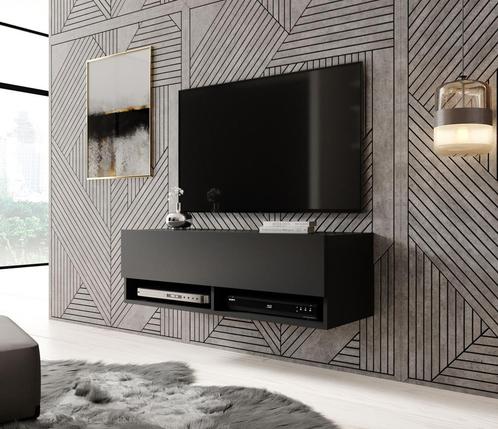 TV-Meubel Asino - mat zwart - 100 cm, Maison & Meubles, Armoires | Mobilier de télévision, Envoi