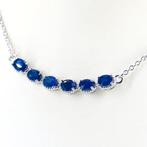 Zonder Minimumprijs - Halsketting Verguld Saffier - 18kt, Nieuw