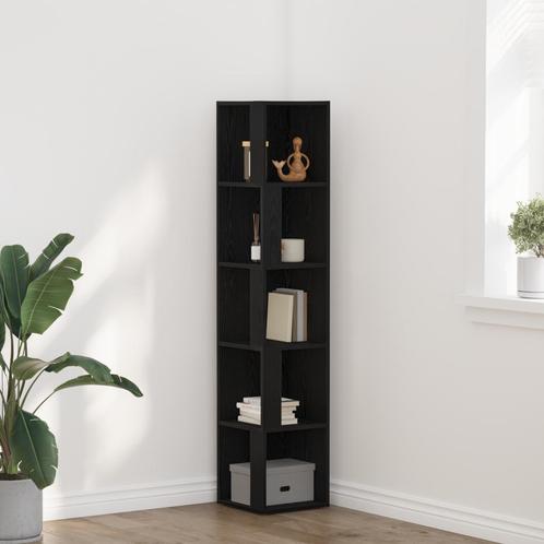 vidaXL Hoekkast Zwart Eiken 33x33x164,5 cm Kunststof Hout, Huis en Inrichting, Kasten | Overige, Nieuw, Verzenden