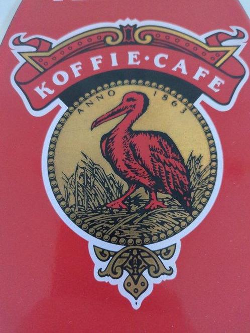Roode Pelikaan Koffie - Pelican Rouge Café - Emaille plaat -, Antiek en Kunst, Antiek | Wandborden en Tegels