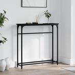 vidaXL Wandtafel 75x19,5x75 cm bewerkt hout zwart, Huis en Inrichting, Tafels | Bijzettafels, Verzenden, Nieuw