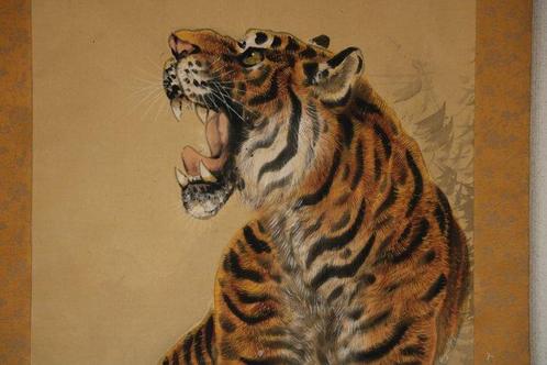 Een dynamische en ontembare tijger - Papier - Japan -, Antiek en Kunst, Antiek | Overige Antiek