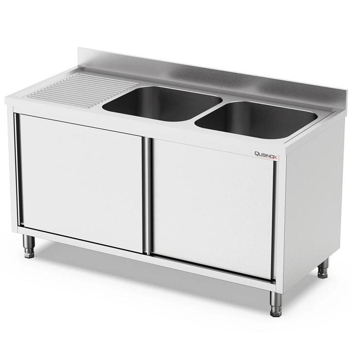 Spoeltafel | 700 LINE | RVS | 2 Spoelbakken (Rechts) +, Zakelijke goederen, Horeca | Keukenapparatuur, Nieuw in verpakking, Verzenden