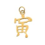 Gouden hanger van Chinees horoscoop teken; Tijger, Overige merken, Goud, Gebruikt, Ophalen of Verzenden