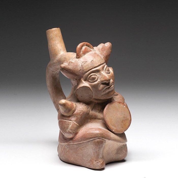 Moche Terracotta Figuur - 22 cm, Verzamelen, Mineralen en Fossielen