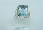 Ring - 18 karaat Witgoud - 6.30ct. tw. Aquamarijn - Diamant, Handtassen en Accessoires, Ringen, Nieuw