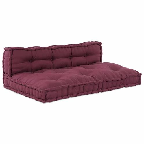 vidaXL Pallet Sofa Kussen 2 pcs Bordeaux Stof, Huis en Inrichting, Woonaccessoires | Kussens, Nieuw, Verzenden