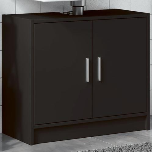 vidaXL Wastafelkast 63x29x55 cm bewerkt hout zwart, Huis en Inrichting, Badkamer | Badkamermeubels, Nieuw, Verzenden