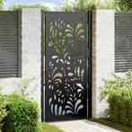 vidaXL Poort met golfontwerp 105x205 cm staal zwart, Verzenden, Nieuw
