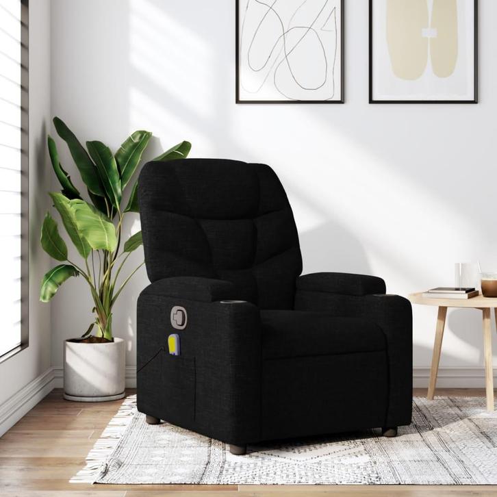 vidaXL Massagestoel met zwarte stof, Maison & Meubles, Fauteuils, Envoi