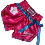 Fluory Kickboks Muay Thai Broekje Roze Blauw Strikje MTSF85, Nieuw, Fluory, Blauw, Maat 56/58 (XL)