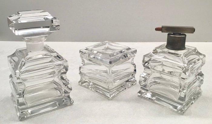 Art déco Ensemble de toilette (3) - Ensemble de parfums en, Antiek en Kunst, Antiek | Glaswerk en Kristal