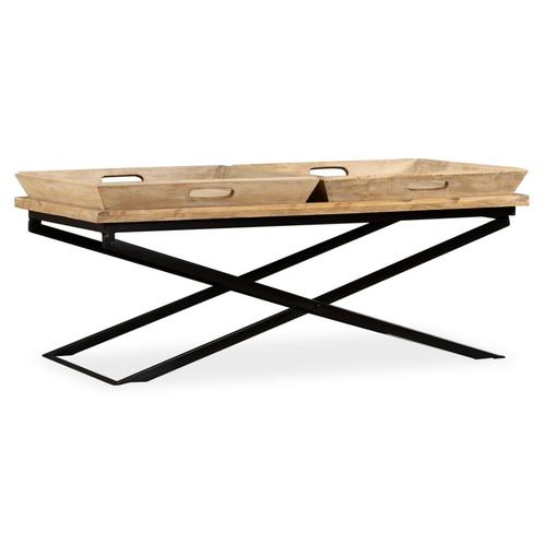 vidaXL Salontafel 110x55x42 cm massief mangohout, Huis en Inrichting, Tafels | Salontafels, Nieuw, Verzenden