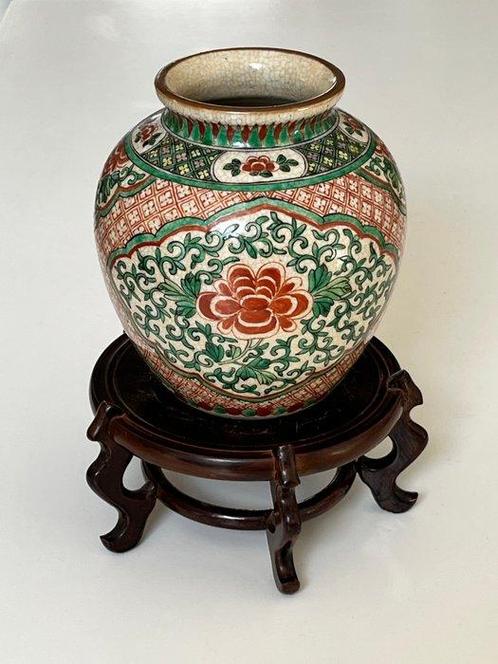 Een vrij grote Chinese famille verte pot/vaas - China - Qing, Antiek en Kunst, Antiek | Overige Antiek