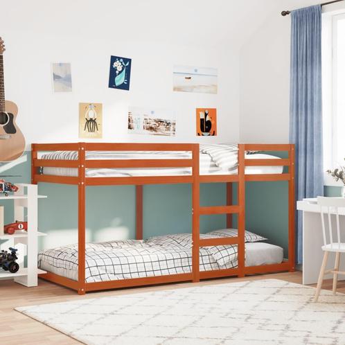 vidaXL Stapelbed massief grenenhout wasbruin 80x200 cm, Huis en Inrichting, Slaapkamer | Bedden, Nieuw, Verzenden