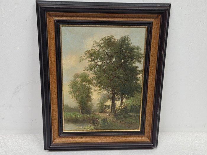 Herman Veger (1910-1983) - Boerderij in landschap, Antiquités & Art, Art | Peinture | Classique