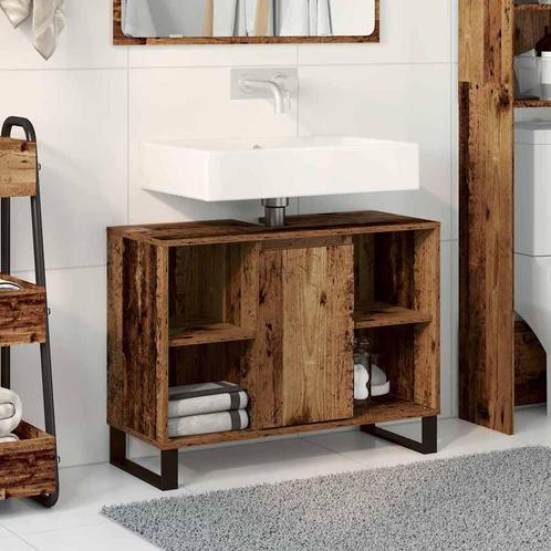 vidaXL Badkamer Wastafel Oude Hout Spaanplaat Medium, Huis en Inrichting, Tafels | Kaptafels, Nieuw, Verzenden