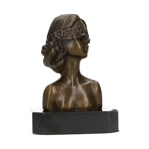 Figurine - Bust of a girl - Bronze, Marbre, Antiek en Kunst, Kunst | Designobjecten