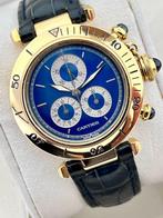 Cartier - Pasha Chronograph Blue 18K Gold - 1353 1 - Unisex, Handtassen en Accessoires, Horloges | Heren, Nieuw