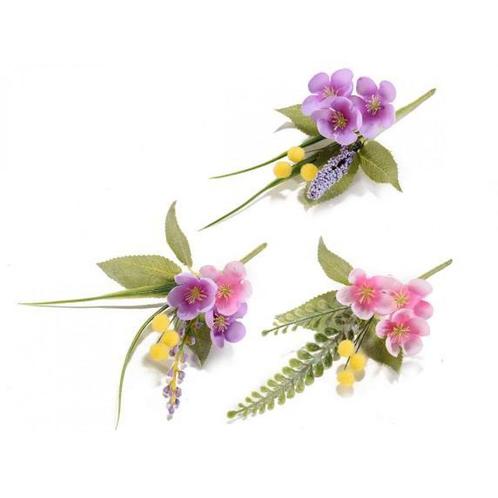 Bloemcorsages zijdebloemen met mimosa set van 3 voor, Maison & Meubles, Accessoires pour la Maison | Plantes & Fleurs artificielles