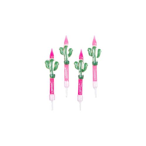 Cactus Kaarsjes 5,9cm 4st, Hobby en Vrije tijd, Feestartikelen, Nieuw, Verzenden