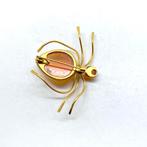 Broche ancienne en ambre naturel de la Baltique plaquée or -